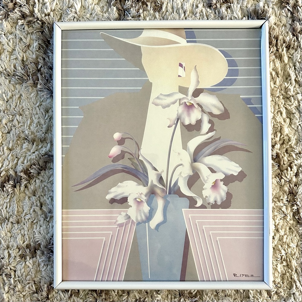 🌸VINTAGE 80s ART DECO PRINT